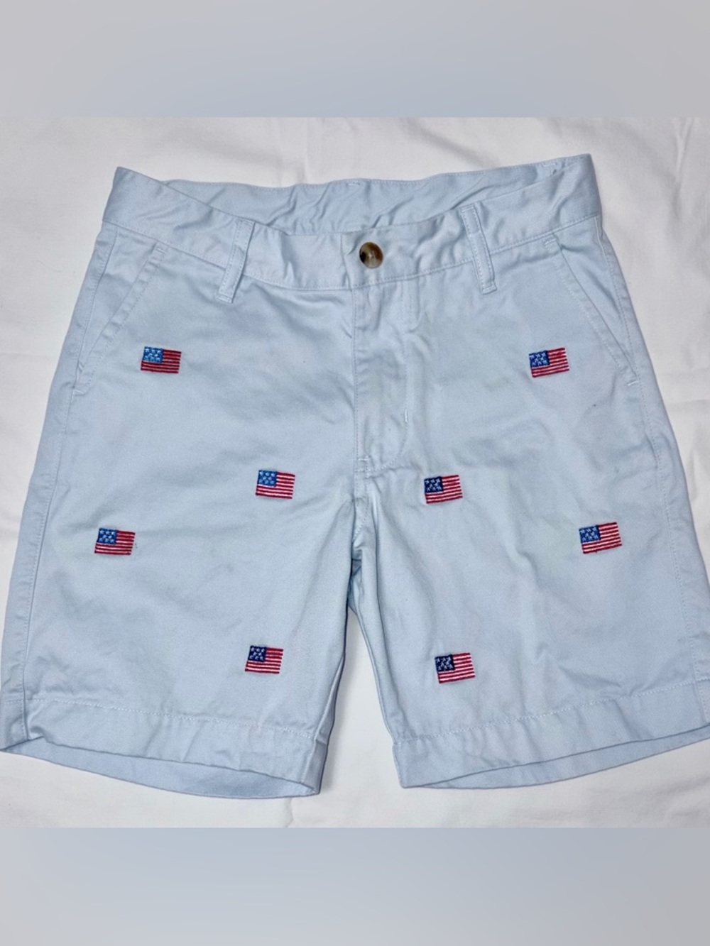 The Beaufort Bonnet Co Charlies Chinos flag print shorts sz 10 EUC